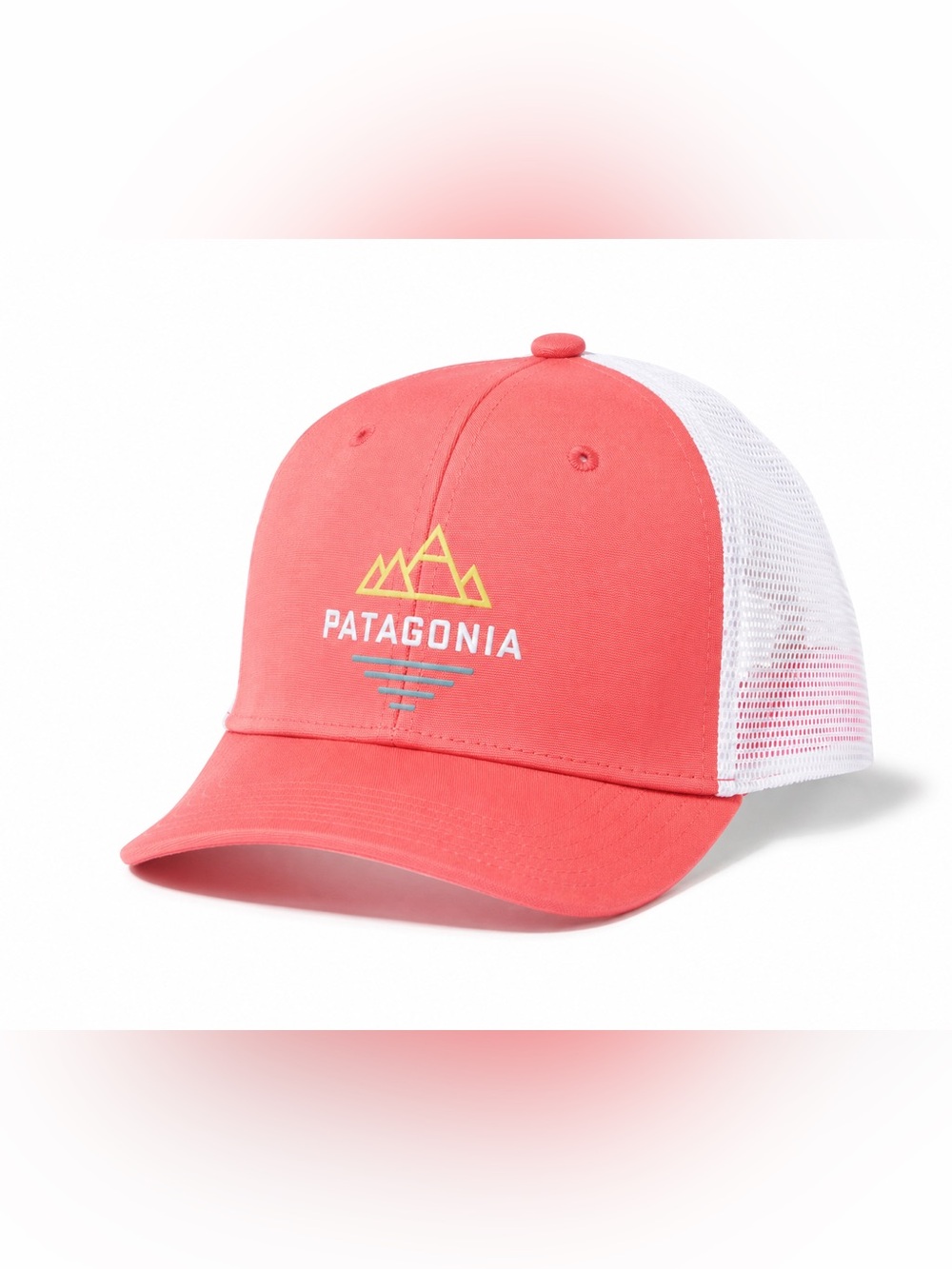 Patagonia Peak to Paddle Trucker Hat Coral Pink White Mesh Snapback Cap One Size